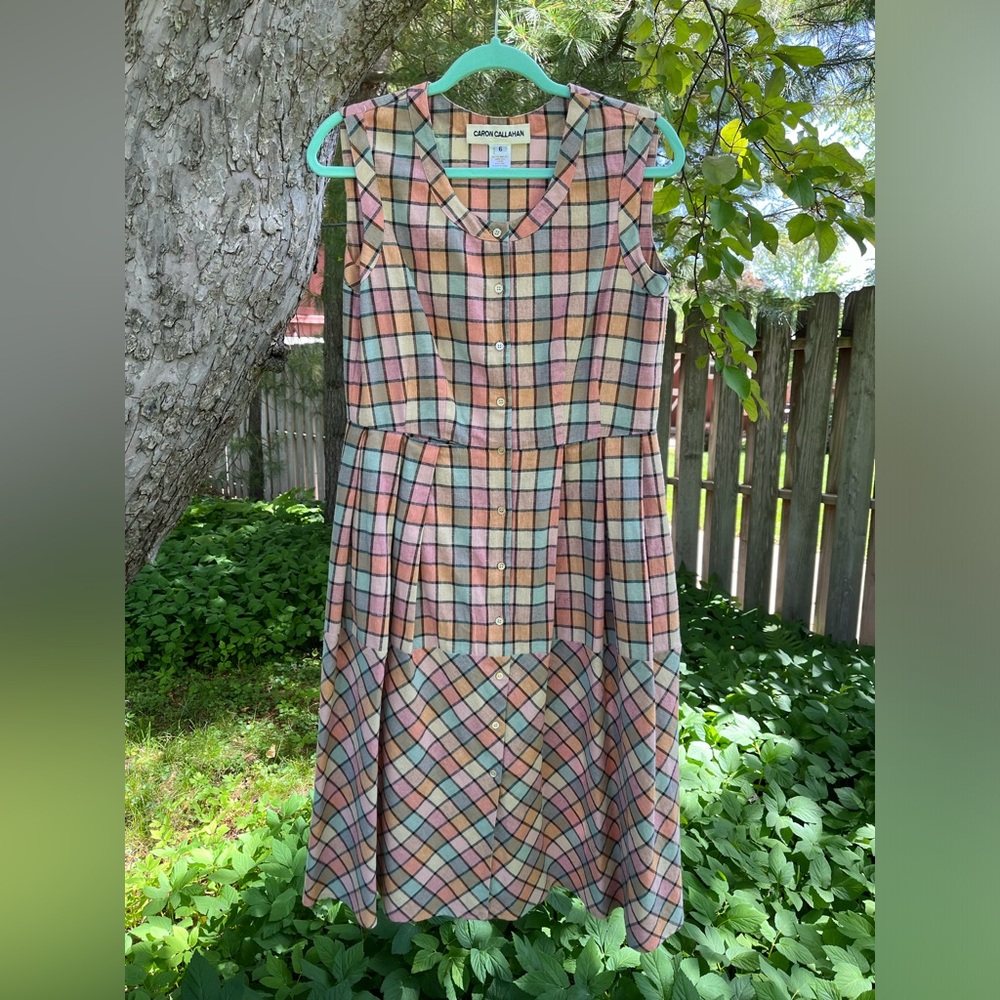 Caron Callahan Multicolor Plaid Midi Dress - Picture 2 of 3